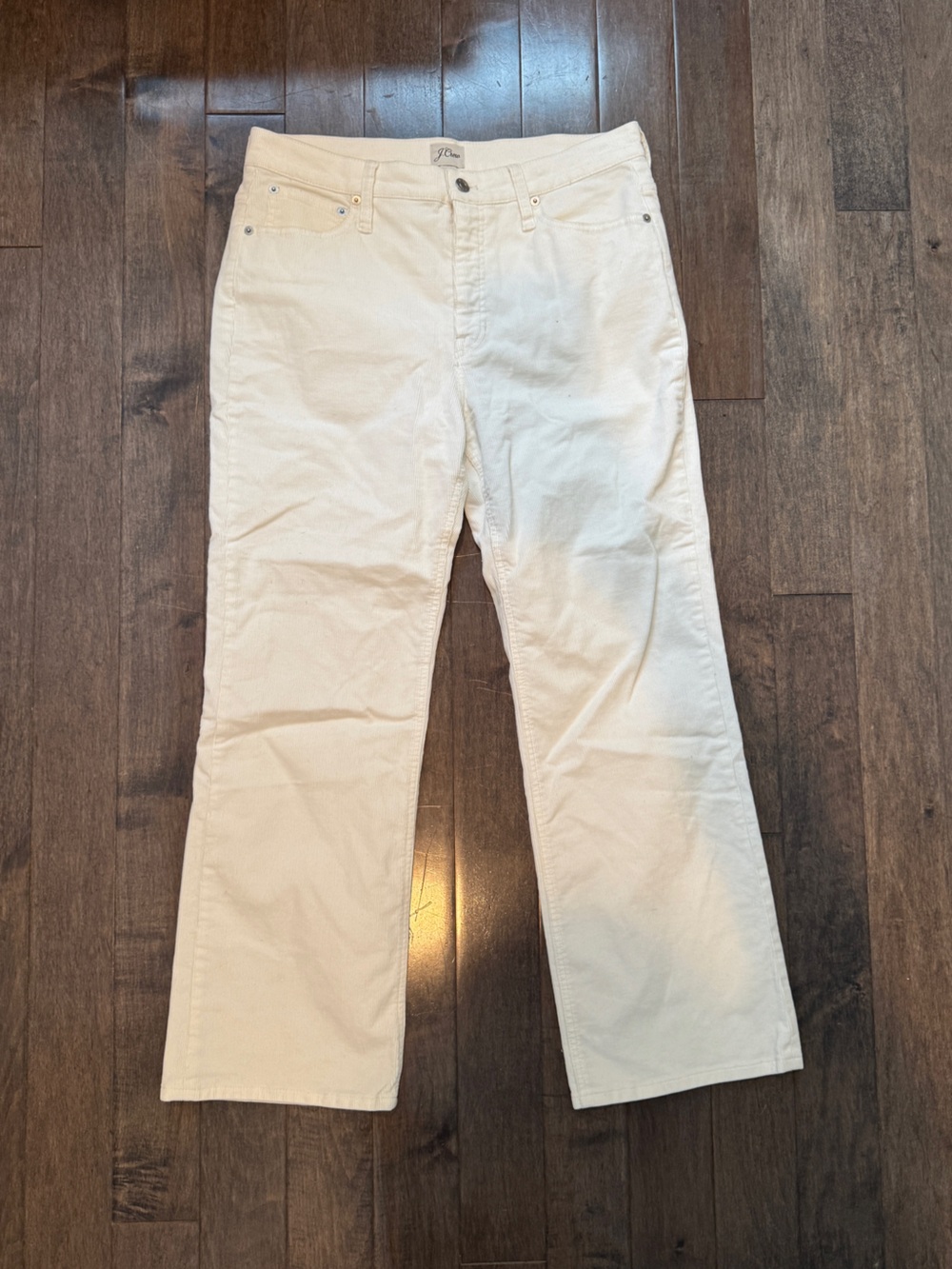 J. Crew Women’s Cream Straight-Leg Corduroy Pants